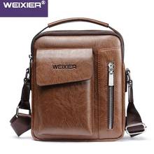 Brand Travel Messenger Bags For Men Shoulder Bags Vintage PU Leather Men Crossbody Bags Retro Zipper Laptop Man Handbags C5771 2024 - buy cheap