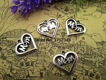 20pcs--  Mom Charms  Antique Tibetan silver Mom heart  Charms  pendants ,DIY Supplies 21x20mm 2024 - buy cheap