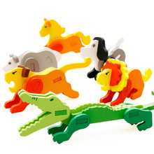 Детская игрушка деревянная 3D животная трехмерная головоломка ручная модель детская головоломка для раннего образования строительные игрушки 2024 - купить недорого
