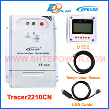 Tracer2210CN Max PV entrada 100v 20A 20amp solar controlador portátil cable USB + sensor de temperatura blanco MT50 2024 - compra barato