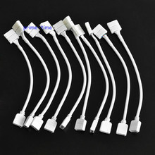 10pcs 10mm 4 pin Strip To Controller Solderless Easy LED Connector wih 13cm Cable for 5050 3528 RGB LED Strip 2024 - buy cheap