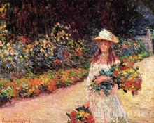 Картины для гостиной молодой девушки в саду в Giverny от Claude Monet домашнее искусство Высокое качество ручная роспись 2024 - купить недорого