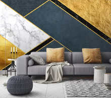 Papel tapiz decorativo, Líneas geométricas minimalistas modernas de Oro Abstracto, mural de tv, Fondo de pared 2024 - compra barato