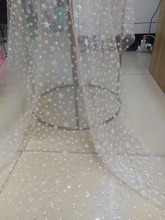 free shipping J-83131 glitter net lace fabric ON SALE French tulle lace fabric with glued glitter 2024 - buy cheap