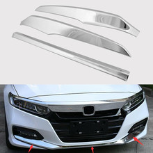 YAQUICKA Fit For Honda Accord 2018 Car Front Bumper Strips Garnish Bezel Car Styling Trim ABS Chrome Exterior Accessories 2024 - buy cheap