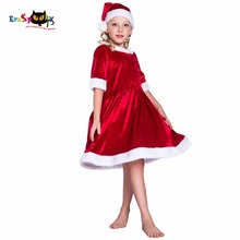 Eraspooky Children Christmas Dress For Girls Santa Claus Costume Kids Red Velevet Dress New Year X'MAS Eve Party Outfit 2024 - buy cheap