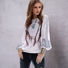 Summer tops for women 2018 beach fashion hippie boho blouse shirt chic bohemian clothing tunics female ladies tops FF1638 L 2024 - buy cheap