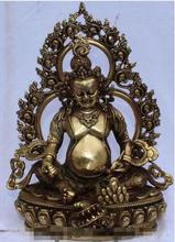 YM  306  13" Chinese Buddhism Seat Lotus Yellow Jambhala Wealth God Budda Statue 2024 - buy cheap