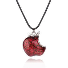 One Bite Red Poison Apple Pendants Necklace Once Upon a Time Necklace Regina Mills Necklace Collar Women Statement Jewelry 2024 - buy cheap