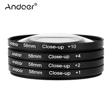 Andoer 58mm Macro Close-Up Filter Set +1 +2 +4 +10 with Pouch for Nikon Canon Rebel T5i T4i EOS 1100D 650D 600D DSLRs 2024 - buy cheap