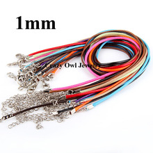 1mm 19" Waxed Cord Bulk Necklace Rope Chain Thread String Strap Choker Necklace Wholesale Fit Shamballa Bracelet 20pcY408 2024 - buy cheap