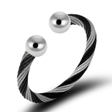 Pulseiras de aço inoxidável, braceletes redondos, de bexiga, para homens, joias pesadas 2024 - compre barato