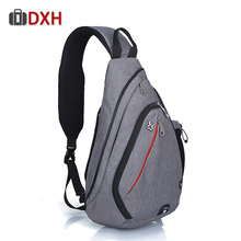 DXH Brand Large Capacity Male Chest Bag High Quality Nylon Men School Bags Modern Shoulder Bag Unisex Crossbody Messenger Pack 2024 - buy cheap