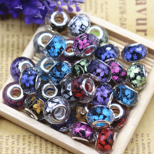 14mm Silver Plated Cord 100Pcs Mixed Color Flower Design Beads Charms Fit  Jewelry Bracelet For Handmade Beads 2024 - buy cheap