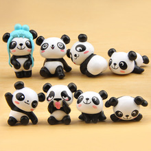 8 pçs/set Panda Kawaii Figuras de Ação PVC Brinquedo Das Crianças Dos Miúdos Presente de Aniversário Mini paisagem enfeites de boneca 2024 - compre barato