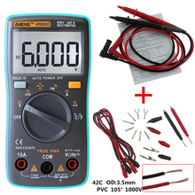 Multímetro de retroiluminación AN8002 de 6000 recuentos, amperímetro de CA/CC, voltímetro Transistor, tester ohm, medidor de temperatura portátil, cables de prueba 2024 - compra barato