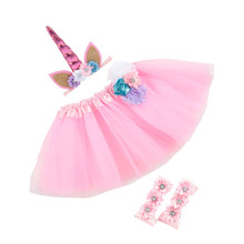 Nishine-diademas de cuerno de unicornio para recién nacido, 0 ~ 2 años, vestido tutú con sandalias, conjuntos para niños, fiesta de fotos, regalo de cumpleaños 2024 - compra barato