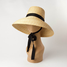 Gorra de paja hecha a mano para mujer, modelo de paja, Cinta Larga para el Sol, para playa y ocio, 01907-HH7266 2024 - compra barato