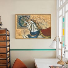 Imágenes de la decoración del arte de la pared del hogar de la lona de la impresión de la pintura al óleo del paisaje del caballo real clásico sin marco 2024 - compra barato
