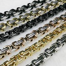 Collar de acero inoxidable bizantino de 4/5/8mm personalizado de cualquier longitud Color dorado, collar de cadena para hombres, joyería de moda 2024 - compra barato