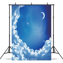 Night Moon Blue Sky Clouds Vinyl Photography Backdrop For Wedding Baby Shower Children Background Photo Booth Shoot Studio 2024 - buy cheap