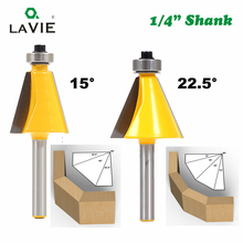 LA VIE 1pc 1/4" Shank 15 Degree 22.5 Degree Chamfer Bevel Edging Router Bit Milling Cutter for Wood Woodworking Bits 2024 - buy cheap