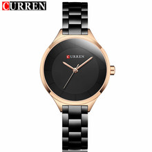 CURREN Modest Luxury Decoration Ladies Sleek Looking Fashion ROSE BLUE Steel Quartz Wristwatch Gift for Girlfriend Reloj Mujer 2024 - buy cheap