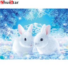 5D DIY diamond painting animal diamond embroidery white rabbit full square diamond mosaic cross stitch decoration home XY1 2024 - buy cheap