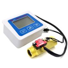 Digital flow meter ZJ-LCD-M + temperature measuring tester meter Brass flow sensor YF-B4 Hall sensor meter 2024 - buy cheap