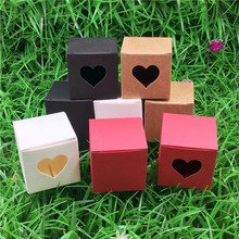 New Arrival Gift Box Colorful Blank DIY Kraft Paper Boxes With Heart Shape Hollow Cubic Candy Present Packaging Box 30Pcs/Lot 2024 - buy cheap