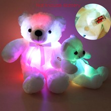 Novo led teddy bear animais de pelúcia brinquedo colorido brilhante 30cm criativo ilumine acima do urso de pelúcia presente de natal para crianças #262545 2024 - compre barato