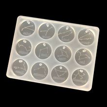 12 Constellations Discs Pendant Epoxy Resin Silicone Mold Jewelry Making Tools 2024 - buy cheap