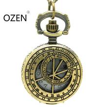 (3096) 12pcs/lot Vintage bronze Watch Necklace, Pocket Watch pendant, Dia: 2.7cm christmas party gift 2024 - buy cheap