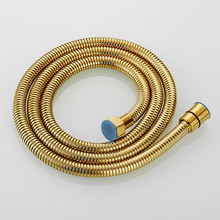 Mangueira de chuveiro ouro 1.5m mangueiras encanamento 304 aço inoxidável cromo cabeça água do banheiro chuveiro tubulação g1/2 Polegada tubo flexível