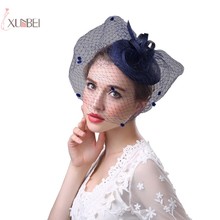 Women Fascinator Bride Wedding Hat Flower Headband Hair Clip Headpiece Bridal Headwear Wedding Accessories Decoration 2024 - buy cheap