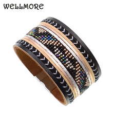 WELLMORE Bohemia bracelet Bangle 13 color beaded bracelets leather bracelets for women fashion jewelry bracelet femme wholesale 2024 - buy cheap