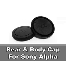 2 in 1 Body Caps + Rear Lens Cap Cover for Sony Alpha A Mount AF DSLR Minolta Konica MA 2024 - buy cheap