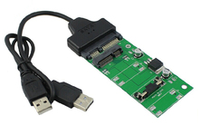 1.8"SSD mSATA to SATA adapter card 7+15pin + SATA to USB2.0 cable MSATA to USB2.0 cable Free Shipping 2024 - buy cheap