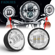 FADUIES 2Pcs Chrome 4.5 inch Motorcycle Led Fog Lamp 4-1/2" 30W LED Auxiliary Fog Passing Light for Harley Motorcycle Fog Lights 2024 - buy cheap