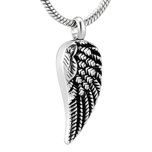 K11731 Angel Feather Wings Cremation Jewelry for Ashes Pendant Stainless Steel Urns Pet/Human Memorial Necklace for Men Women 2024 - buy cheap