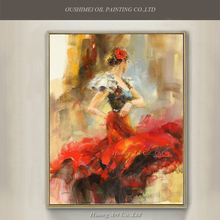 Wholesale Spanish Dancer Oil Painting Hand Painted High Quality Flamenco Dancer Oil Painting On Canvas For Wall Decoration 2024 - buy cheap