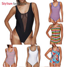 2018 New Bikini Sexy One Piece Swimsuit Bodysuit Backless Monokini Women Push Up Bathing Suit Striped Beachwear Female Swimwear 2024 - buy cheap