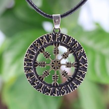 LANGHONG 1pcs Viking Runes Vegvisir Compass Necklace 2024 - buy cheap