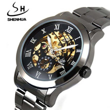 New Men's Watches Luxury Mechanical Watch Men Shenhua Fashion Steampunk Skeleton Automatic Self Wind Watches Stainless Steel 2024 - buy cheap