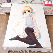 August update Anime Is the Order a Rabbit? Hoto Kokoa Kafuu Chino Milk Fiber Bed Sheet & Flannel Blanket Summer Quilt 150x200cm 2024 - buy cheap