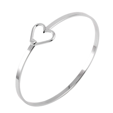 MJB0288-brazalete de acero inoxidable de 60mm, brazalete de alambre fino con corazón de amor 2024 - compra barato