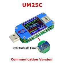 RD UM25C/UM25 USB 2,0 Type-C цветной ЖК-тестер измеритель напряжения Вольтметр Амперметр Измерение заряда батареи сопротивление кабеля 2024 - купить недорого