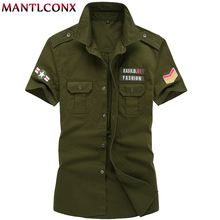 Mantlconx 2022 nova masculina verão camisa curta M-6XL militar manga curta camisas de algodão respirável chemise homme camisa do exército 2024 - compre barato