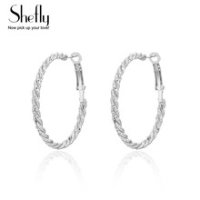 Big Twist Circle Hoop Earrings for Women Silvery Rose Gold Loop Earring Bohemia Style Statement Women Jewelry Birthday Gift 2020 2024 - buy cheap
