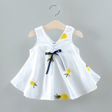 Vestido de algodón con estampado de piña para niñas, ropa informal bonita de princesa para bebé, traje Infantil de 0 a 24 meses, novedad de verano 2024 - compra barato